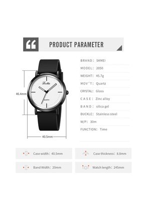 Reloj Scottie 2050 Minimalista Tablero Blanco - Negro