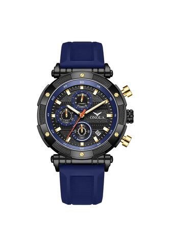 Reloj Onola 6859 Cronógrafo Fondo Negro - Azul Vintage Accessories