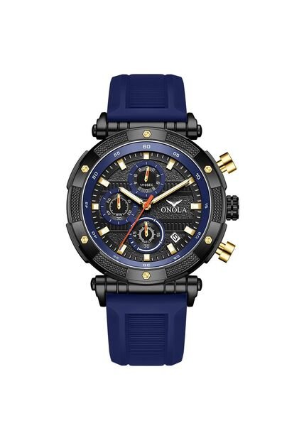 Reloj Onola 6859 Cronógrafo Fondo Negro - Azul