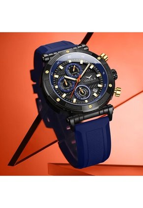 Reloj Onola 6859 Cronógrafo Fondo Negro - Azul