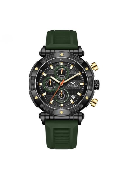 Reloj Onola 6259 Cronógrafo Fondo Negro - Verde