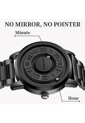Reloj FoxBox (Braille) Magnético Acero - Negro
