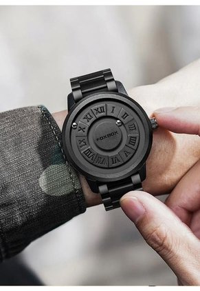 Reloj FoxBox (Braille) Magnético Acero - Negro