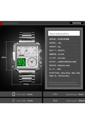 Reloj Skmei 1584 Dual Time - Plata