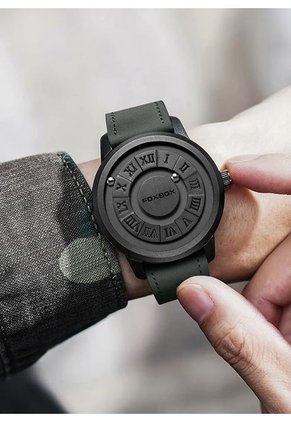 Reloj FoxBox (Braille) Magnético Tablero Negro Pulso Gris