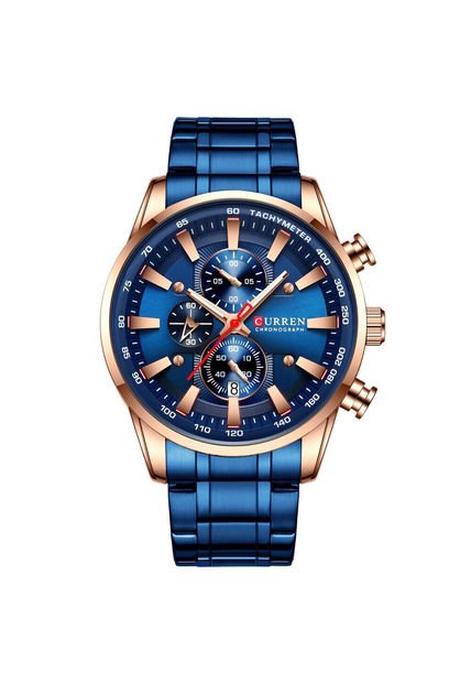 Reloj Curren 8351 Cronógrafo Todo Funcional Acero - Azul