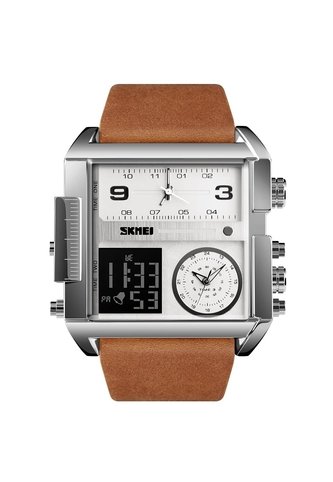 Reloj Skmei 1584 Dual Time Tablero Blanco - Cafe Vintage Accessories