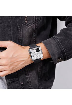 Reloj Skmei 1584 Dual Time Tablero Blanco - Negro