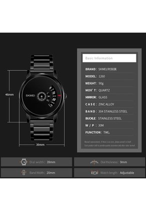 Reloj Skmei 1260 Minimalista - Negro