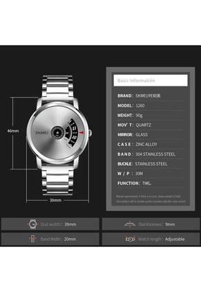 Reloj Skmei 1260 Minimalista Tablero Plata - Plateado
