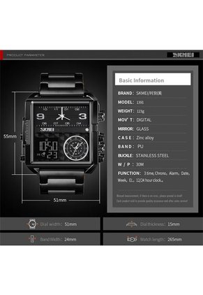 Reloj Skmei 1584 Dual Time - Negro