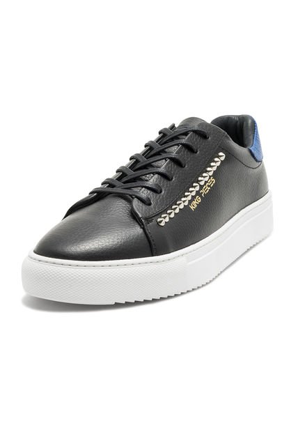 Tenis Para Hombre Cuero Negro X Azul Viola Raimon T