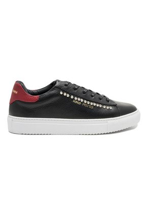 Tenis Para Hombre Cuero Negro X Rojo Viola Raimon T