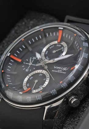 Reloj Plateado-Negro-Naranja Virox