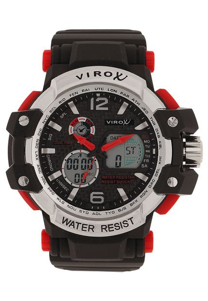 Reloj Negro-Gris-Rojo Virox