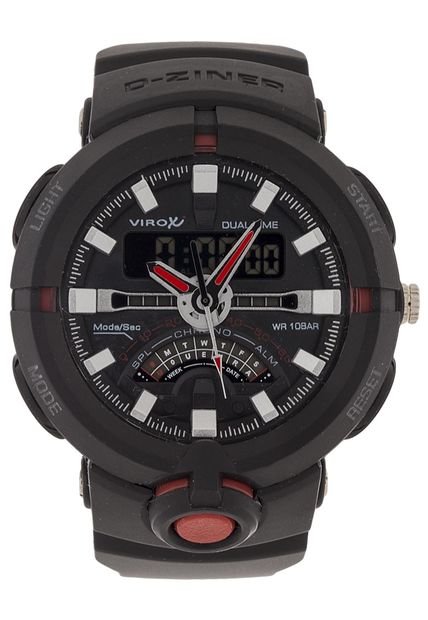 Reloj Negro-Rojo Virox