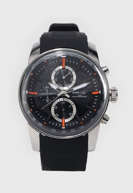 Reloj Plateado-Negro-Naranja Virox