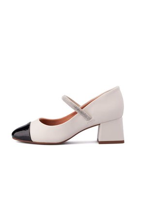 Tacon Bajo Blanco Negro Plata Vizzano