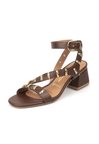 Sandalia Tacon Bajo Cuadrado Café-Chocolate Vizzano Vizzano