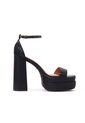 Sandalia Plataforma Tacón Negro Napa Vizzano de Vizzano