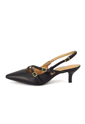 TACON BAJO MULE NEGRO DORADO VIZZANO