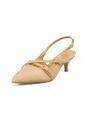 TACON BAJO MULE BEIGE DORADO VIZZANO de Vizzano