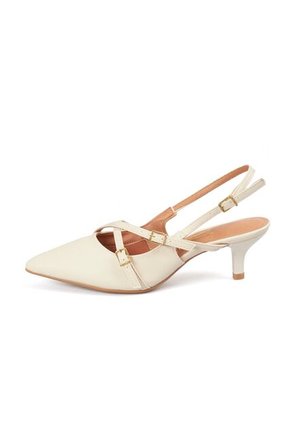 TACON BAJO MULE MARFIL DORADO VIZZANO