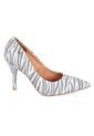 Tacon Alto Stiletto Plata Animal Print Glitter Vizzano de Vizzano