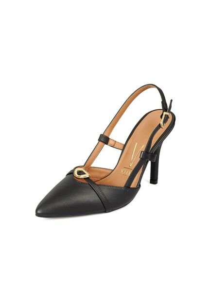 Tacon Alto Negro Slingback Vizzano