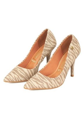 Tacon Alto Stiletto Dorado Animal Print Glitter Vizzano