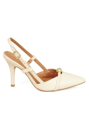 Tacon Alto Crema Slingback Vizzano