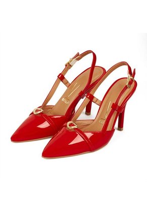 Tacon Alto Rojo-Rubi Slingback Vizzano
