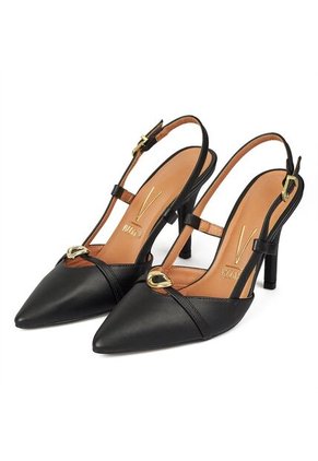 Tacon Alto Negro Slingback Vizzano