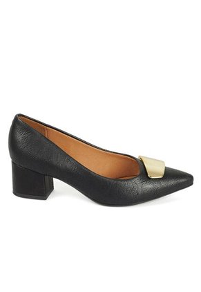 Tacon Medio CuadradoNegro Dorado Vizzano