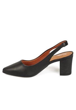 Tacon Medio Cuadrado Slingback Negro Vizzano