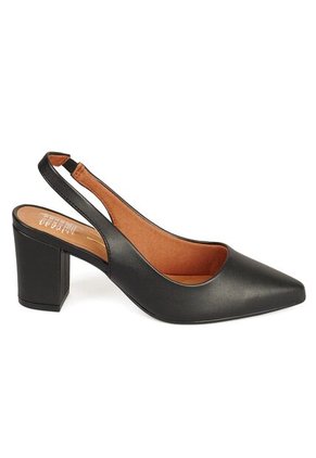 Tacon Medio Cuadrado Slingback Negro Vizzano