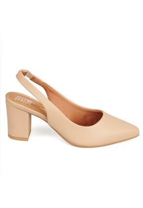 Tacon Medio Cuadrado Slingback Beige Vizzano