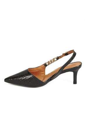 Tacon Medio Slingback Negro Croco Vizzano