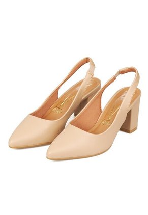 Tacon Medio Cuadrado Slingback Beige Vizzano