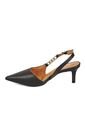 Tacon Medio Slingback Negro Dorado Vizzano de Vizzano