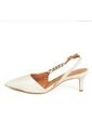 Tacon Medio Slingback Blanco-Marfil Croco Vizzano de Vizzano