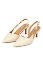 Tacon Medio Slingback Crema Dorado Vizzano de Vizzano