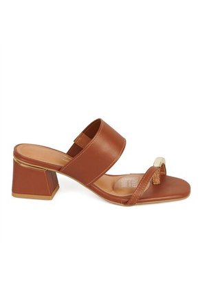 Sandalia Tacon Medio Mule Café-Mocca Vizzano