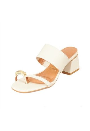 Sandalia Tacon Medio Mule Blanco-Marfil Vizzano