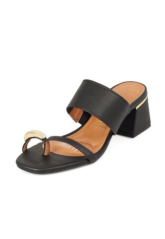 Sandalia Tacon Medio Mule Negro Vizzano Vizzano