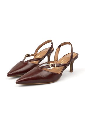 Tacon Medio Slingback Rojo-Carmin Oscuro Vizzano