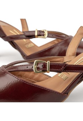 Tacon Medio Slingback Rojo-Carmin Oscuro Vizzano