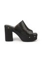 Sandalia Tacon Alto Cuadrado Mule Piton Negro Vizzano de Vizzano