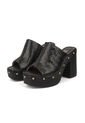 Sandalia Tacon Alto Cuadrado Mule Piton Negro Vizzano de Vizzano