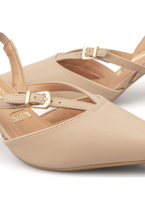 Tacon Medio Slingback Pelica Beige Vizzano